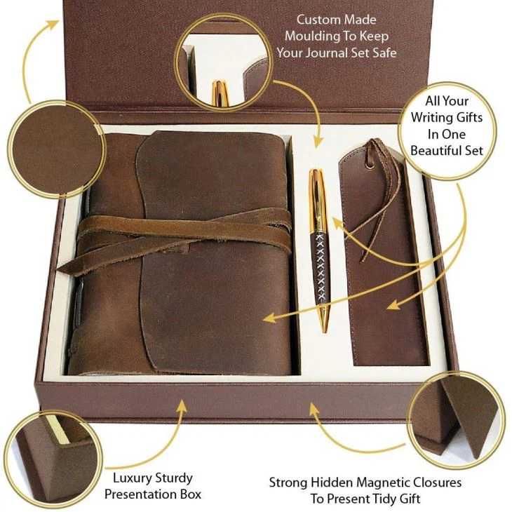 Leather Journal And Pen Gift Set