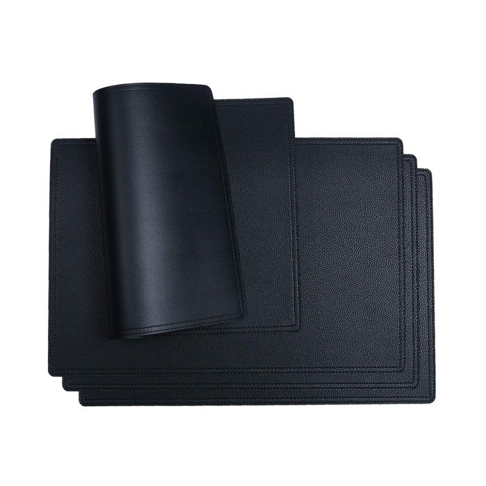 Black Leather Dining Table Mat Black Leather Dining Table Mat